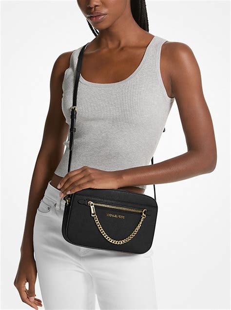 michael kors jet set large pouch|michael kors large saffiano crossbody.